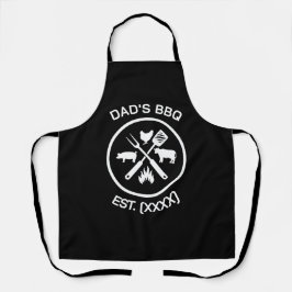 創業年のお父さんのBBQエンブレム エプロン