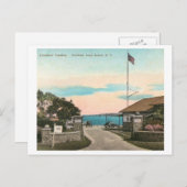創業者の着陸、サウスオールド、ロングアイランドNYヴィンテージ ポストカード (正面/裏面)
