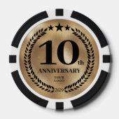 創業10周年記念ゴールド ポーカーチップ (正面)
