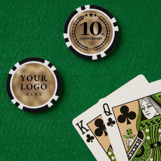 創業10周年記念ゴールド ポーカーチップ (ポーカーテーブル (ダブル))