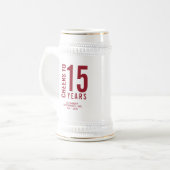 創業15周年おめでとうございます ビールジョッキ (正面左)