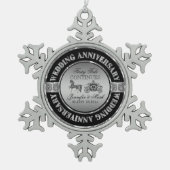 創立結婚25周年記念結婚馬車 スノーフレークピューターオーナメント (正面)