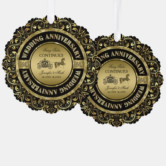 創立結婚50周年記念結婚馬車 オーナメントカード (正面/裏面)