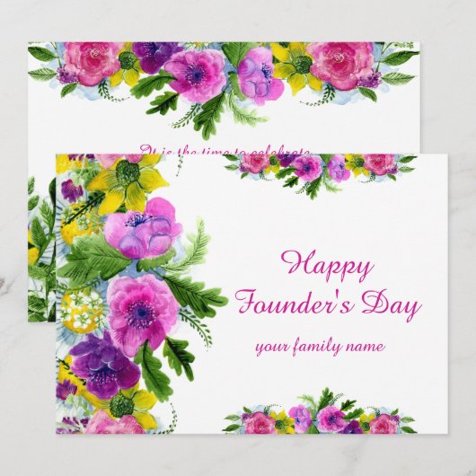 創立者カラフルの日札 招待状 (正面/裏面)