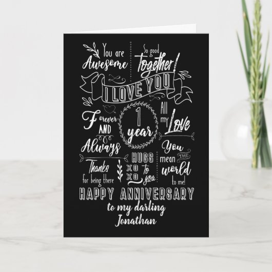 創立1周年記念カルクボード カード (正面)