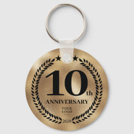 創立10周年記念金ゴールド キーホルダー