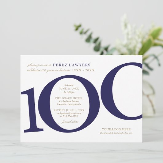 創立100周年記念招待状 招待状 (スタンド正面)