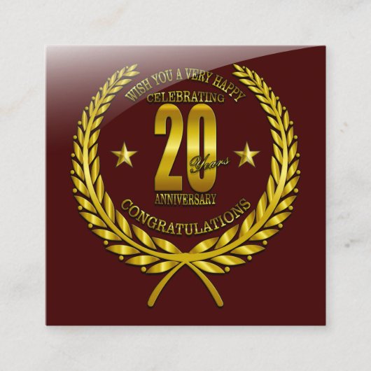 創立20周年おめでとう エンクロージャーカード (正面)
