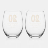 創立20周年パーソナライズされた ステムなしワイングラス (裏面)