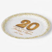 創立20周年パーソナライズされた ペーパープレート (アングル)