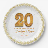 創立20周年パーソナライズされた ペーパープレート (正面)