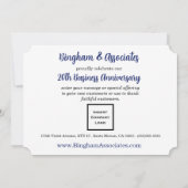 創立20周年記念ヴィンテージブルーとシルバー 招待状 (裏面)