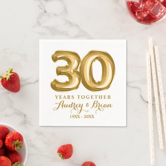 創立30周年パーソナライズされた スタンダードカクテルナプキン (インサイチュ)