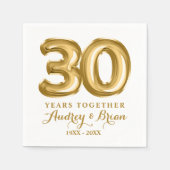 創立30周年パーソナライズされた スタンダードカクテルナプキン (正面)