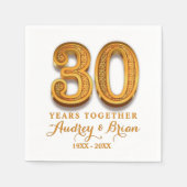 創立30周年パーソナライズされた スタンダードカクテルナプキン (正面)