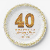 創立40周年パーソナライズされた ペーパープレート (正面)