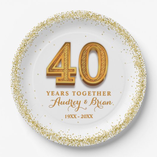 創立40周年パーソナライズされた ペーパープレート (正面)