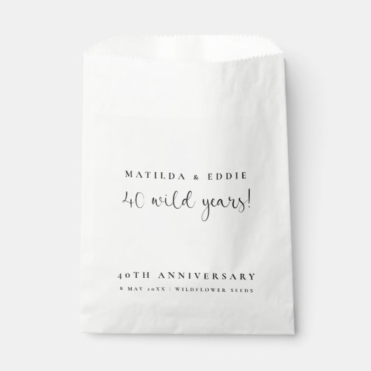 創立40周年 | 40野生の年ワイルドフラワーシード フェイバーバッグ (正面)