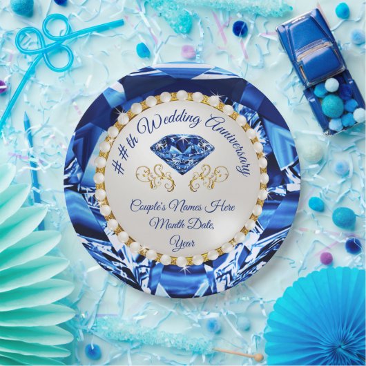 創立45周年または65周年結婚のパーティー用品 ペーパープレート (パーティー)