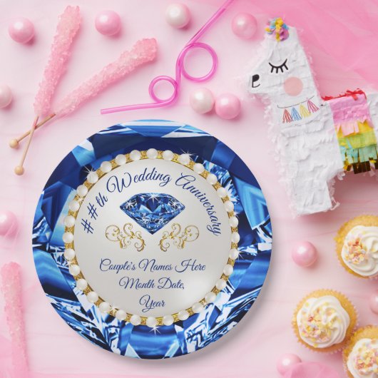 創立45周年または65周年結婚のパーティー用品 ペーパープレート (パーティー)