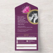 創立5周年記念結婚パーティーピンクトルマリン オールインワン招待状 (内側)