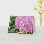 創立5周年記念結婚ピンクアジサイを願う カード (黄色い花)