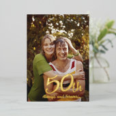 創立50周年モダン 箔招待状 (立ち正面)