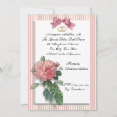 創立50周年結婚の発願ピンク・ローズ 招待状 (裏面)