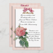 創立50周年結婚の発願ピンク・ローズ 招待状 (正面/裏面)