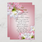 創立50周年結婚の誓いピンク・アマリリス 招待状 (正面/裏面)