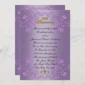 創立50周年結婚の誓いラベンダー 招待状 (正面/裏面)