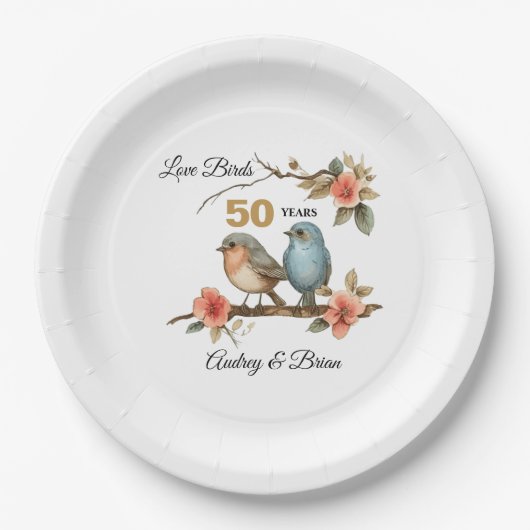 創立50周年記念パーソナライズされた年 ペーパープレート (正面)