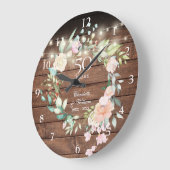 創立50周年記念フローラ素朴木製ストリングライト ラージ壁時計 (傾斜)