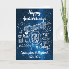 創立50周年記念結婚の黒板 カード