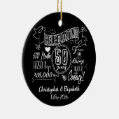 創立50周年記念結婚の黒板 セラミックオーナメント (右)