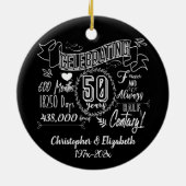 創立50周年記念結婚の黒板 セラミックオーナメント (裏面)