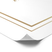 創立50周年記念結婚ピンクのバラの葉のポスター ポスター (角)