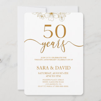 創立50周年記念結婚ミニマル 招待状