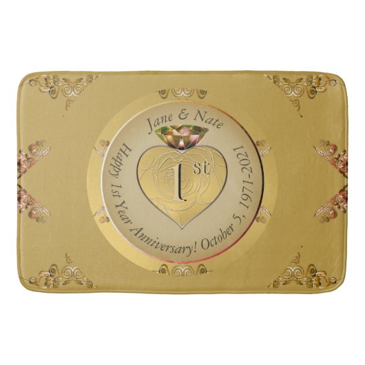 創立50周年記念結婚金 バスマット (正面)