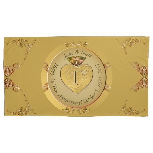 創立50周年記念結婚金 枕カバー (正面左)