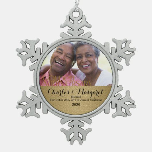 創立50周年記念 スノーフレークピューターオーナメント (正面)