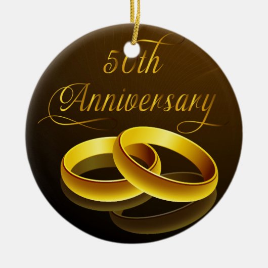 創立50周年 |金ゴールドスクリプト セラミックオーナメント (正面)