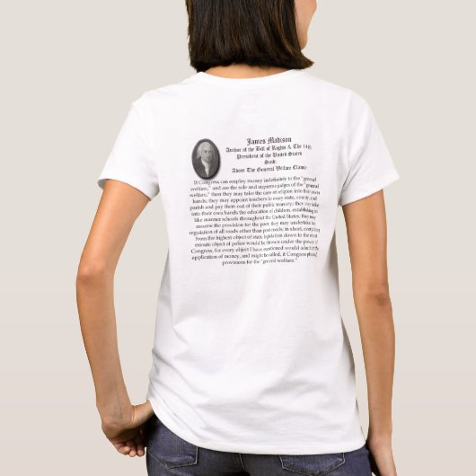 創設者の引用文: ジェームズ・マディスン Tシャツ (裏面)