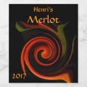 創造のエネルギー抽象芸術赤ワインラベル ワインラベル (シングルラベル)