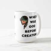 創造の前に神がいた。宗教的 コーヒーマグカップ (正面右)