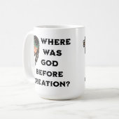 創造の前に神がいた。宗教的 コーヒーマグカップ (正面左)