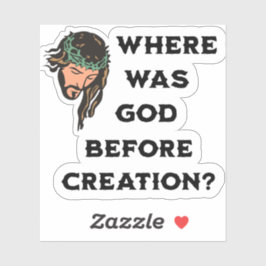 創造の前に神がいた。宗教的 シール