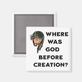 創造の前に神がいた。宗教的 マグネット (正面/裏面)