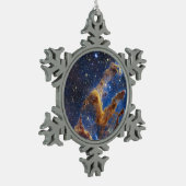 創造の柱はTレックス スノーフレークピューターオーナメント (左)