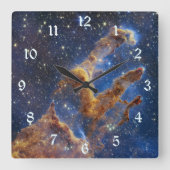 創造の柱　イーグル星雲　ウェッブ望遠鏡 スクエア壁時計 (正面)